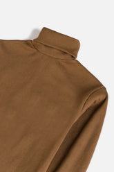 Rib Cotton Turtleneck - Camel